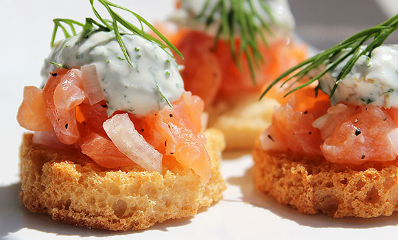 Smoked Salmon and Creamed Horseradish Canapes